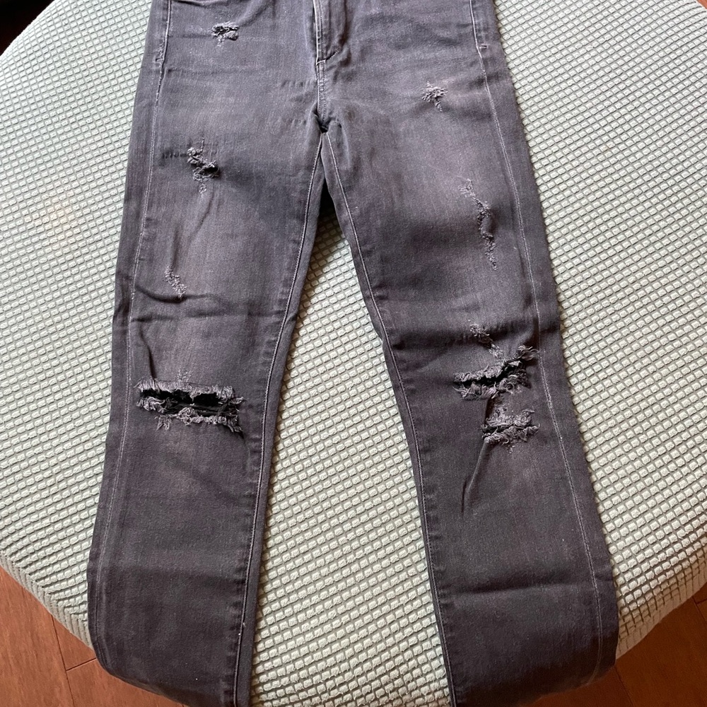 Citizens Of Humanity Charcoal Distressed Skinny Jeans